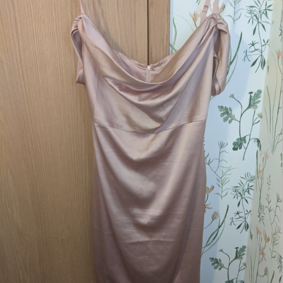 MODERN ROMANCE  Satin Cowl Neck Knee Length Dress in Blush - Size 8 - Picture 2 of 3